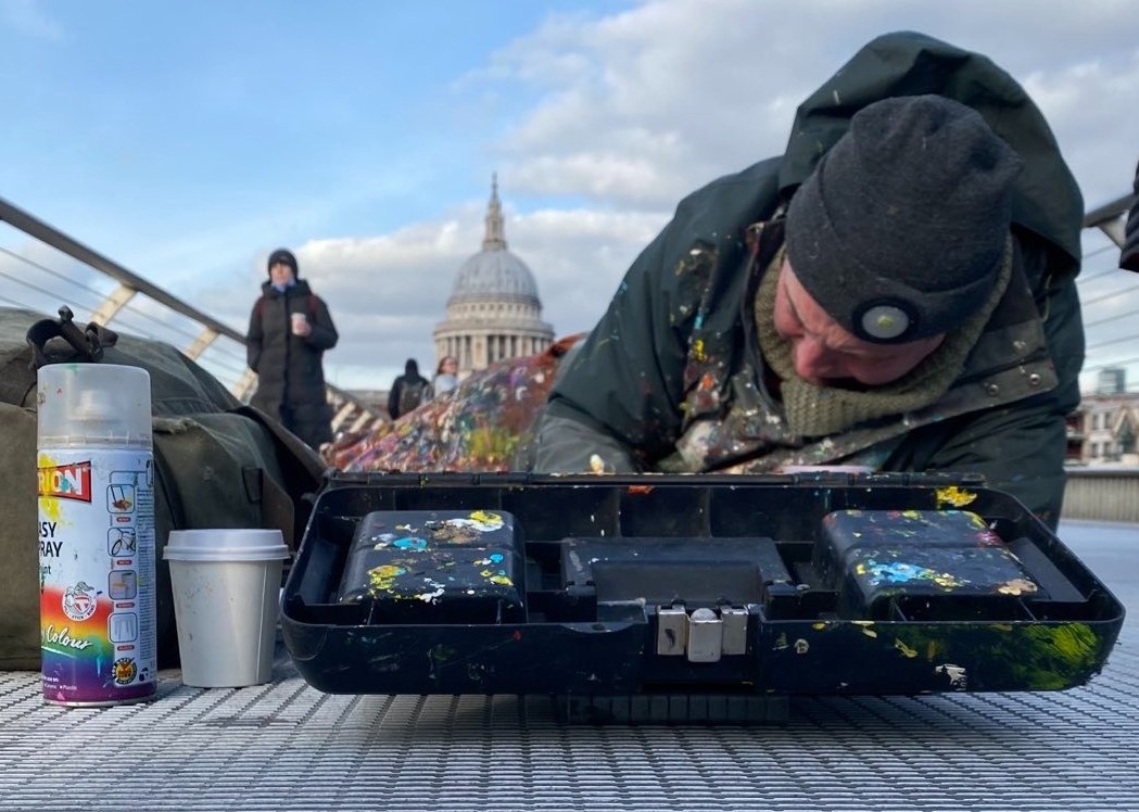 Ben Wilson, the Chewing Gum Man, Millennium Bridge